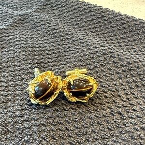 Destino gold color and Brown Cufflinks vintage cufflinks